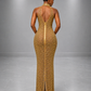 Halter evening dress back view