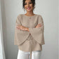 Beige buckle waist blouse
