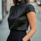 Cap Sleeve Mock Neck Top
