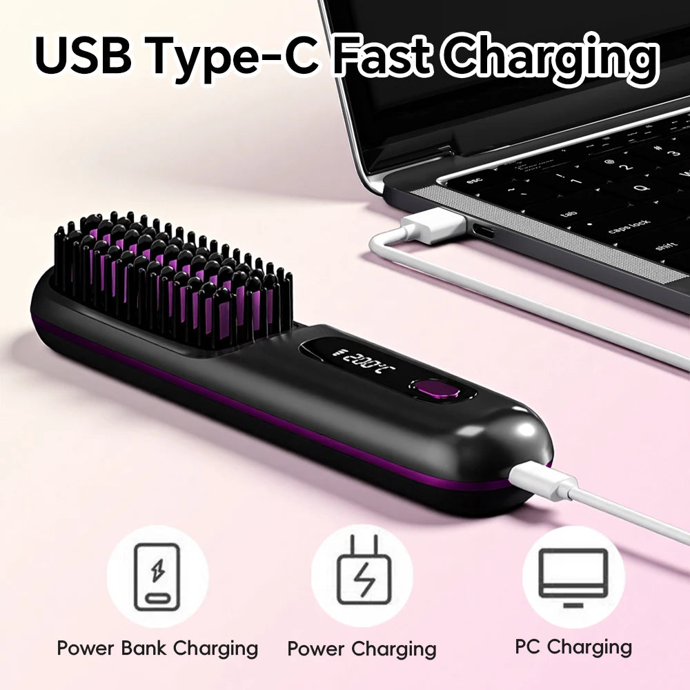 Black Heated Hair Brush