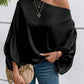 Black satin look blouse