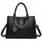 Black structured tote handbag