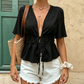 Black V neck top