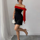 Red bow black dress