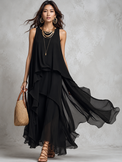 Loose fit chiffon dress