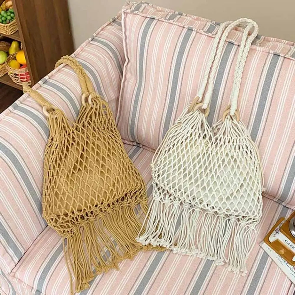 Boho fringe beach tote