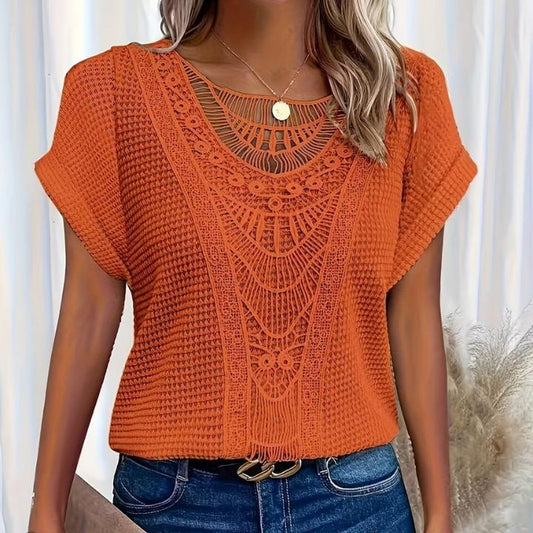 Orange boho crochet top