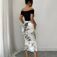 High waist printed skirt