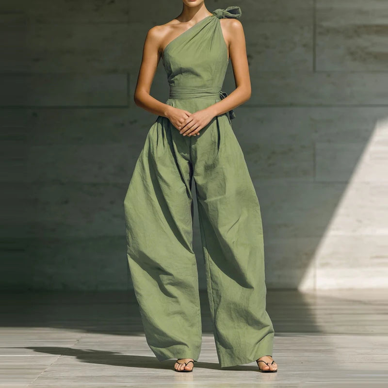 one shoulder romper