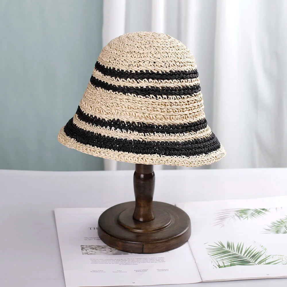 Woven striped sun hat