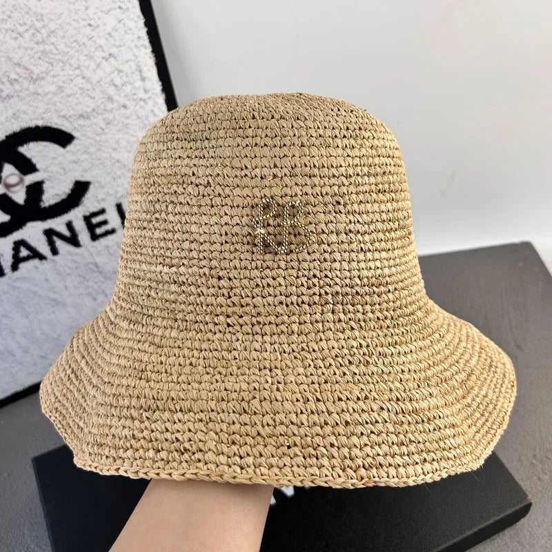 Straw woven bucket hat