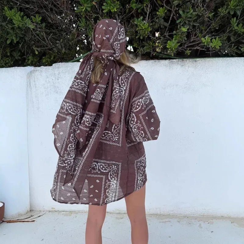 Long sleeve paisley dress