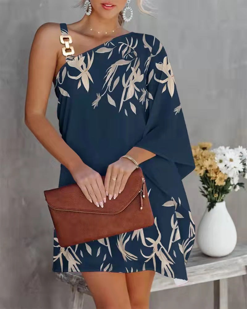 Tropical leaf mini dress