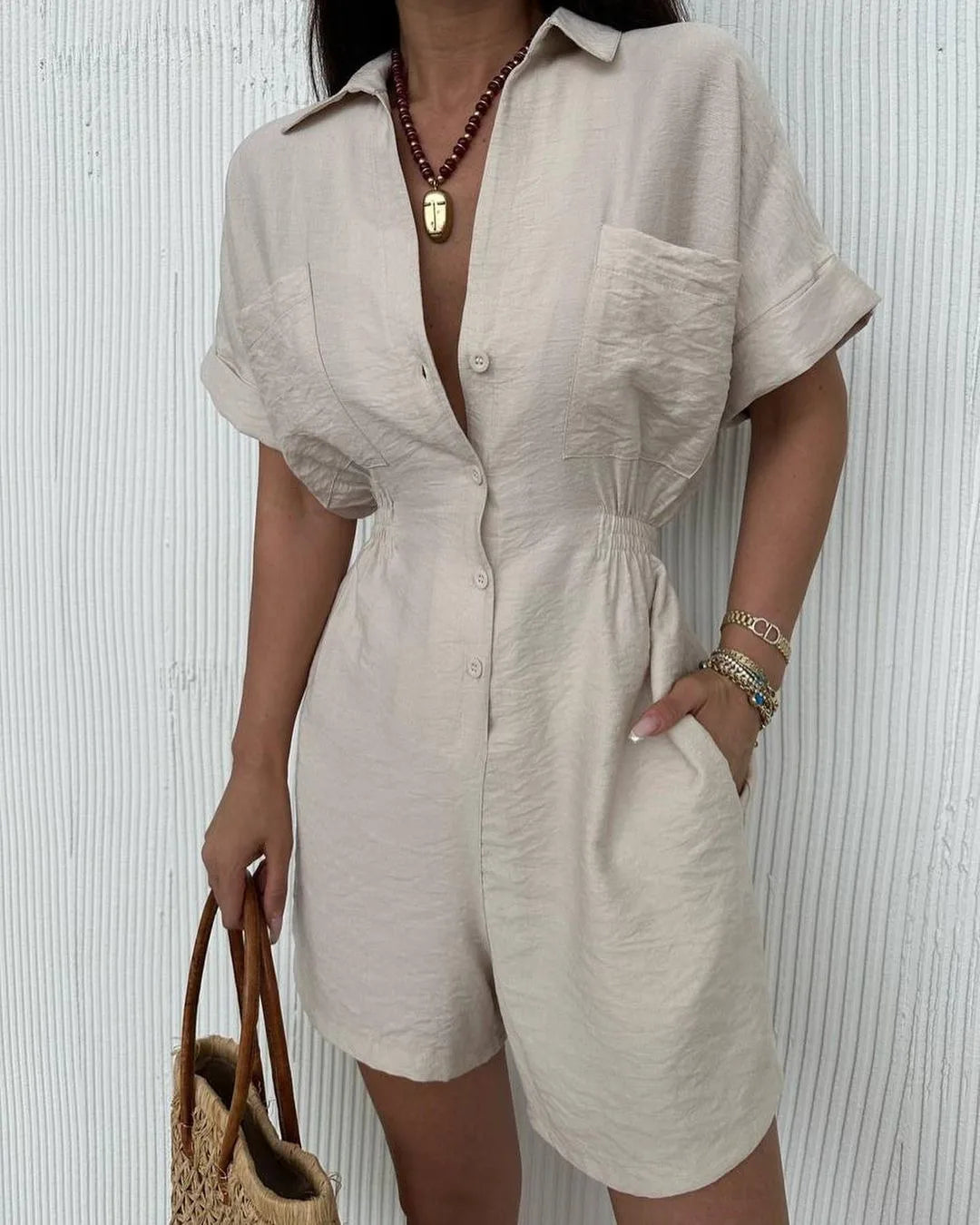 Collared Romper Outfit