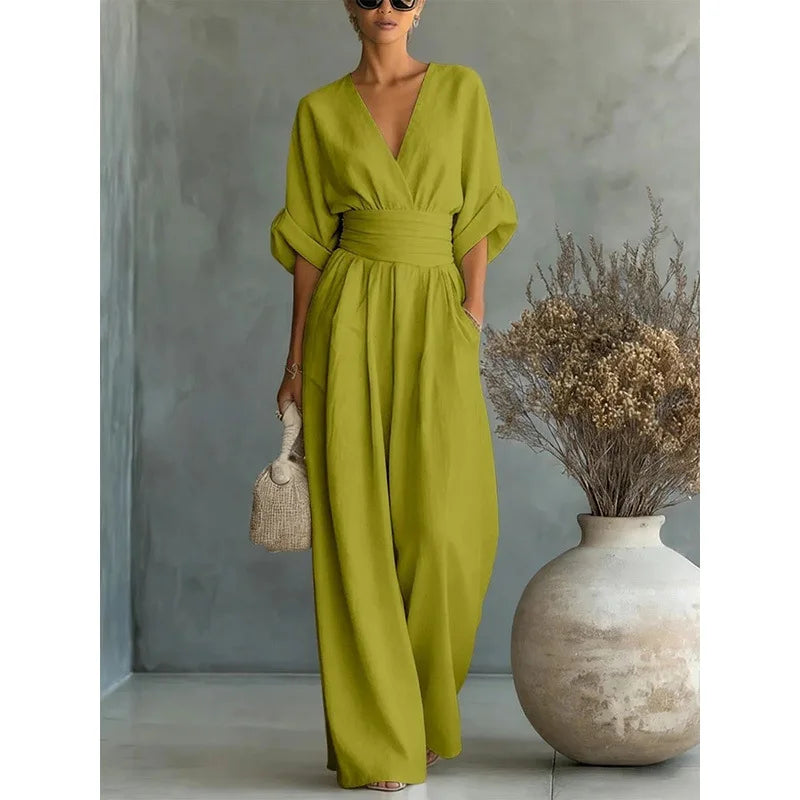 Wide Leg Batwing Jumpsuit