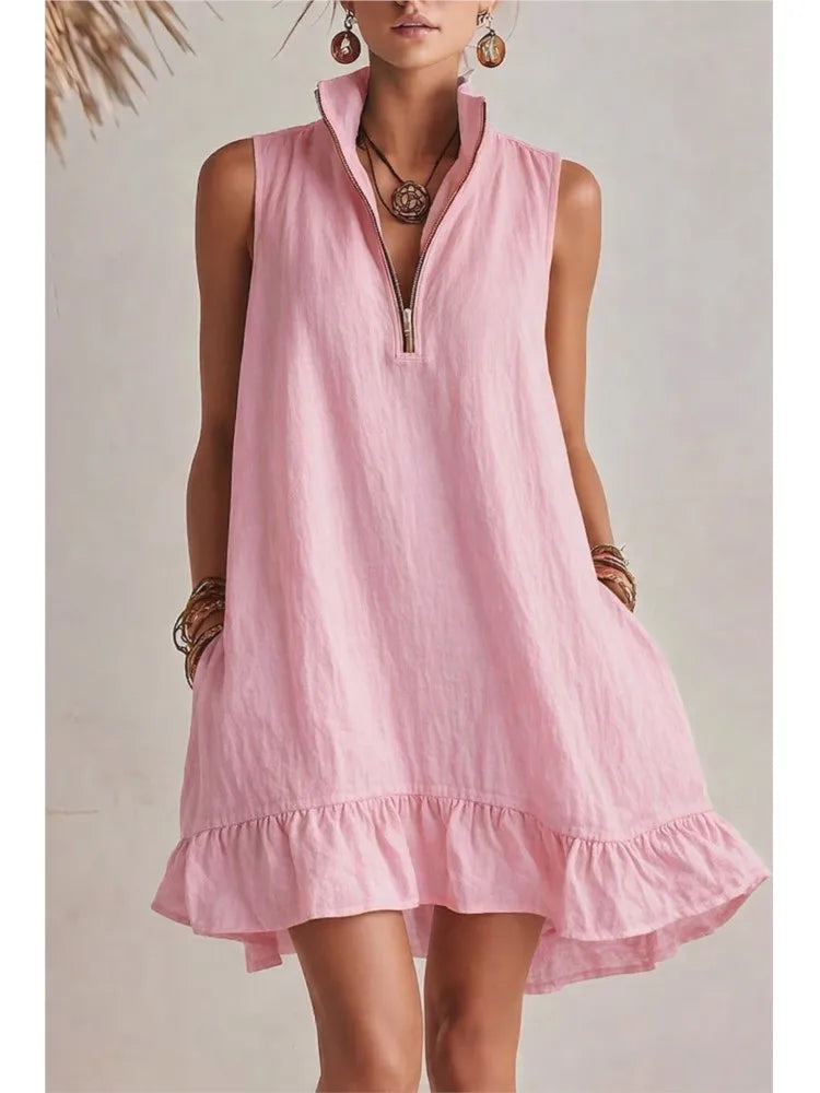 Boho Linen Blend Dress
