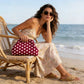 Polka Dot Knit Clutch Bag