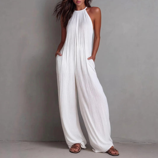 Halter Neck Wide Leg Jumpsuit