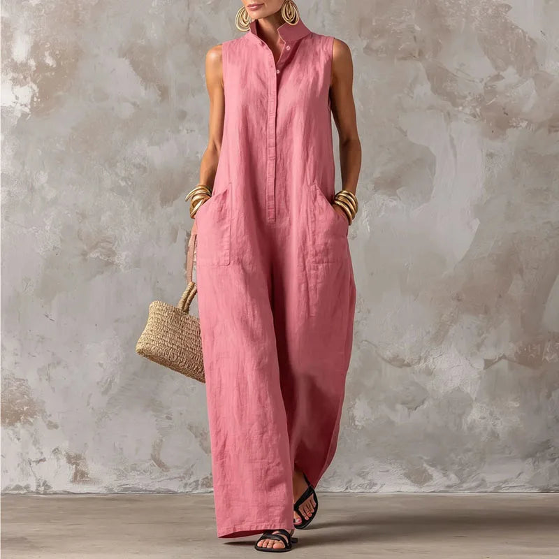 Mandarin Collar Jumpsuit