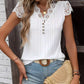 Button Front Lace Blouse