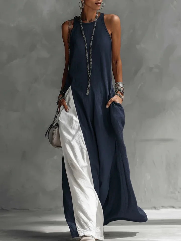 Two Tone Wide Jumpsuit
