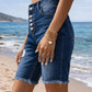 Ripped high rise shorts