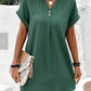 Green V neck mini dress