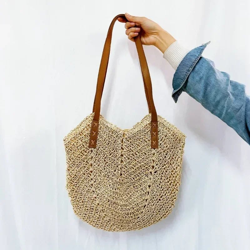 Handmade straw handbag