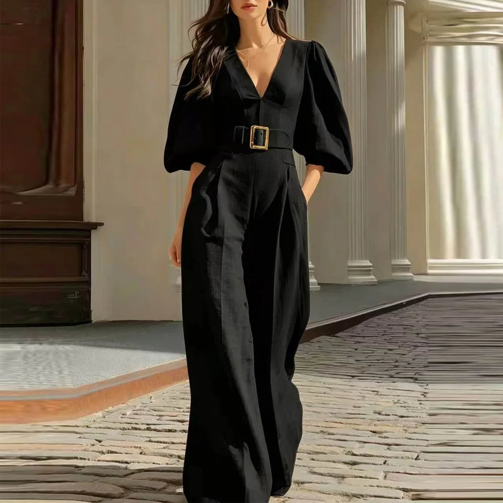 High waist palazzo jumpsuit