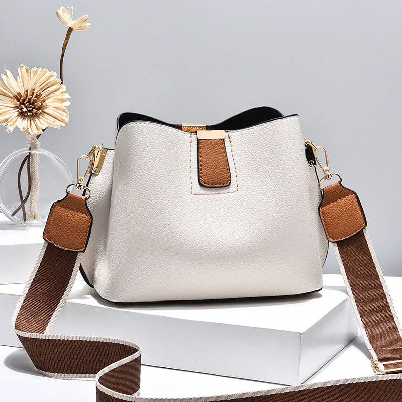 Wide strap crossbody bag