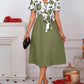 Olive green floral dress
