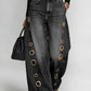 High-rise wide-leg denim pants