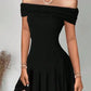 Black skater mini dress