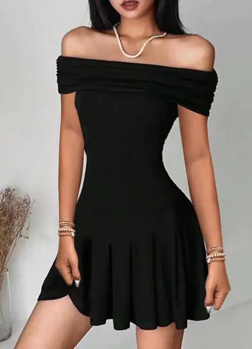 Black skater mini dress