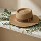 Elegant flat crown hat
