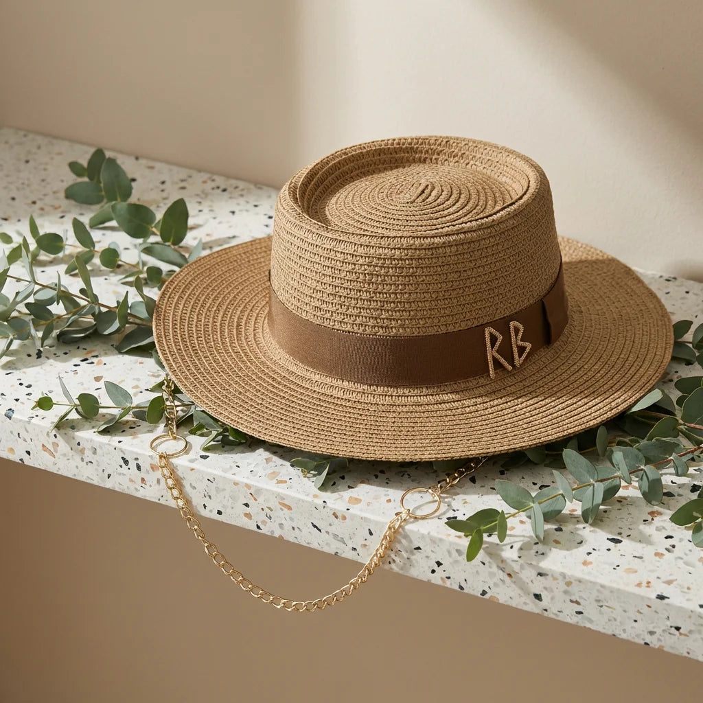 Elegant flat crown hat