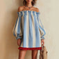 Blue cream mini dress