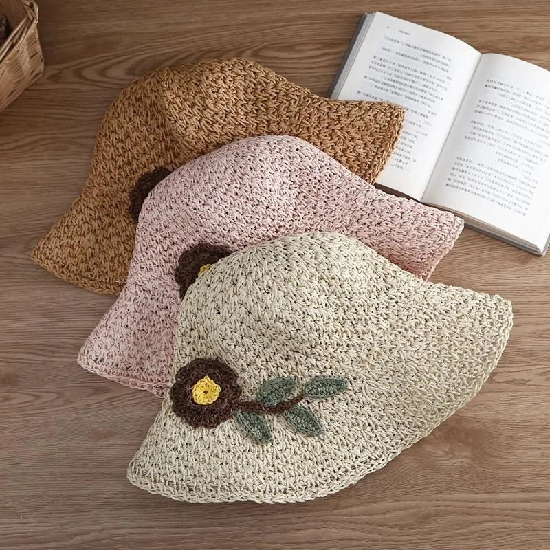 Wide brim straw beach hat