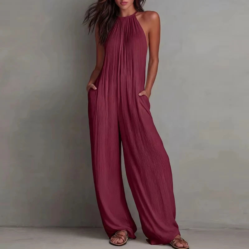Halter wide leg jumpsuit