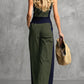 Olive color block jumpsuit