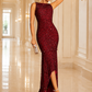 Sequin Mermaid Evening Gown: Sleeveless Glitter Formal Dress