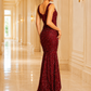 Sequin Mermaid Evening Gown: Sleeveless Glitter Formal Dress