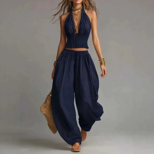 Halter Harem Pants Set