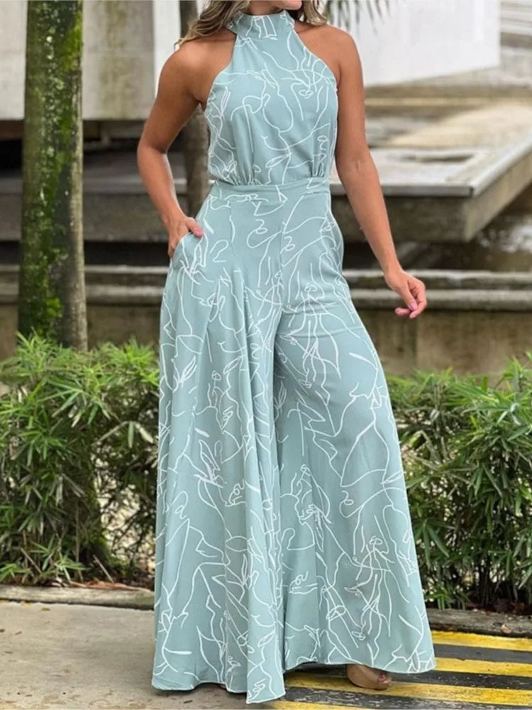 Abstract Print Wide Leg