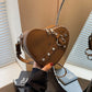Heart shape PU leather bag