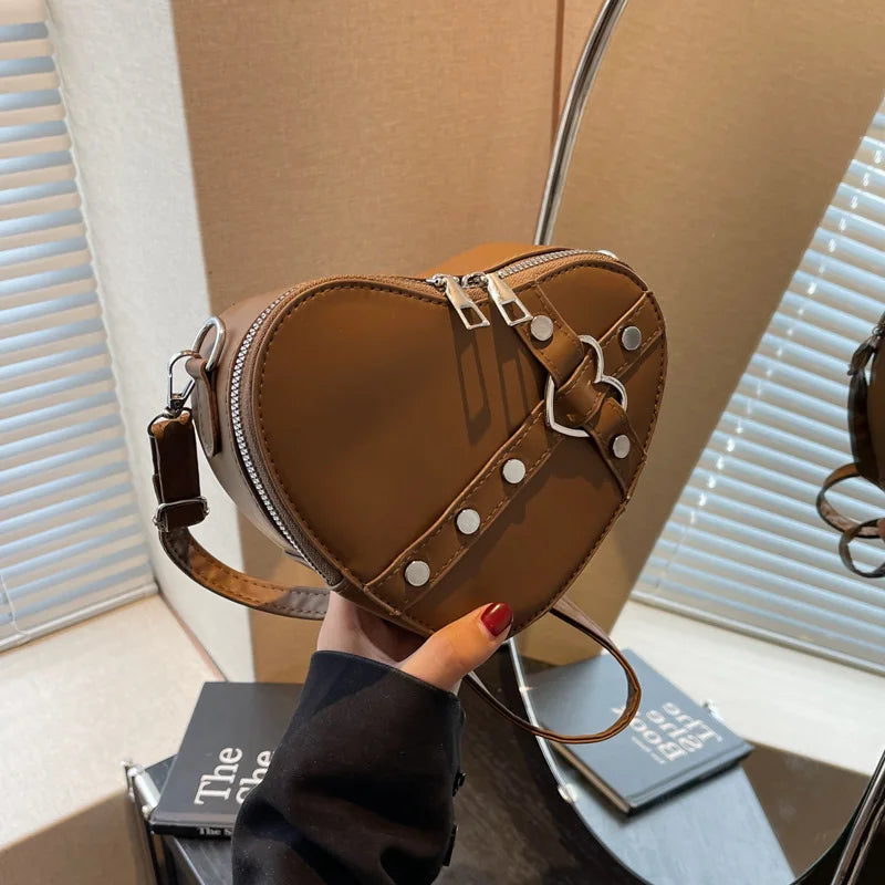 Heart shape PU leather bag