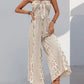 Strapless printed wide leg jumpsuit
