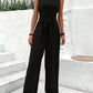 Black tie waist jumpsuit