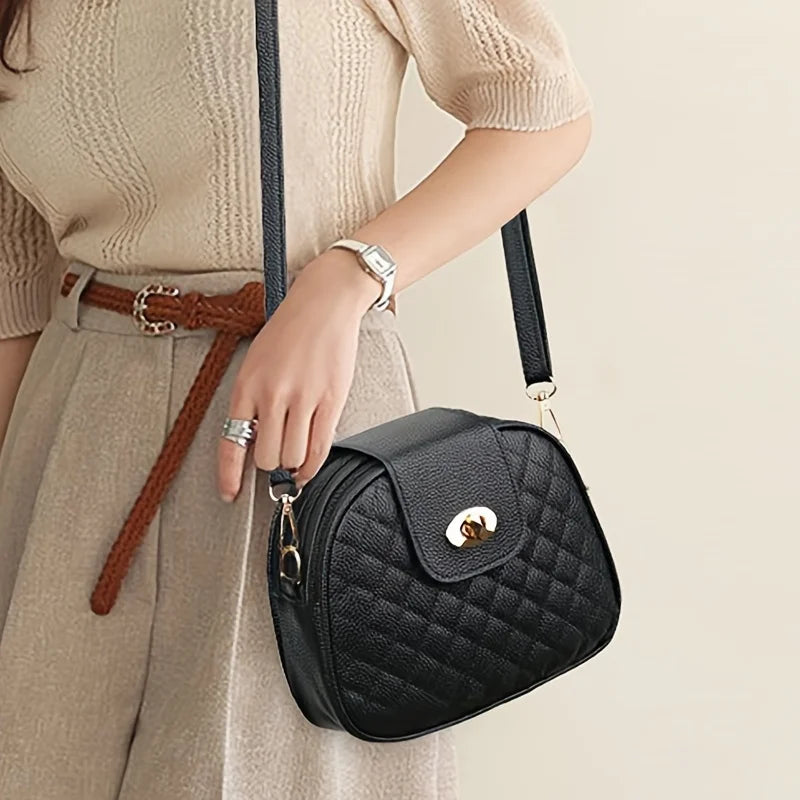 Gold lock shoulder Bag