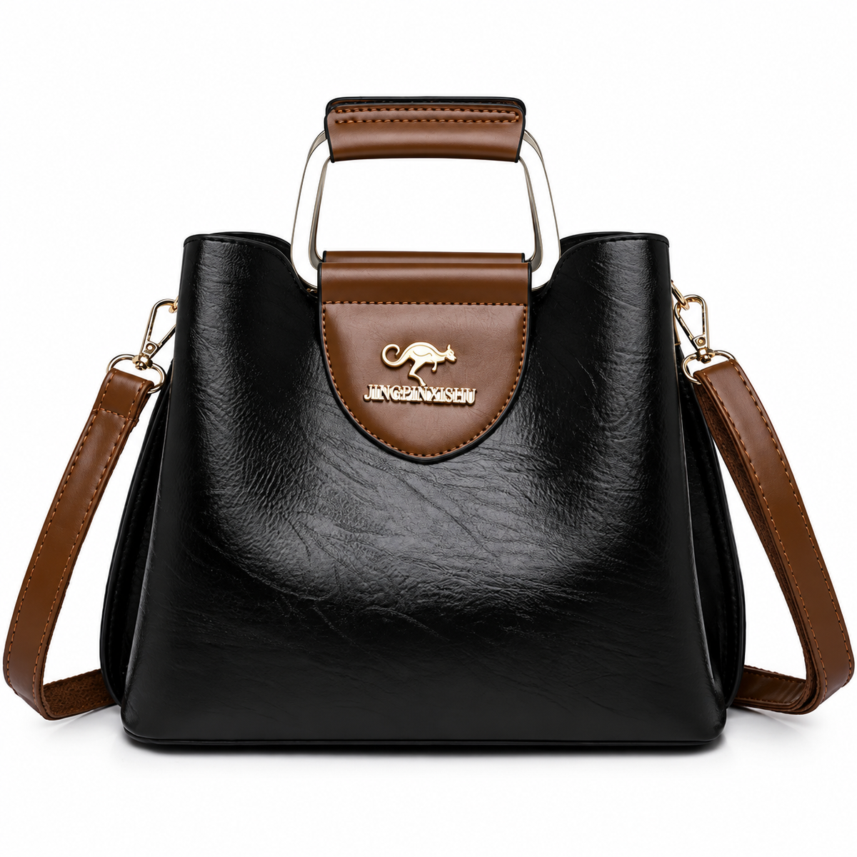 Black brown shoulder bag